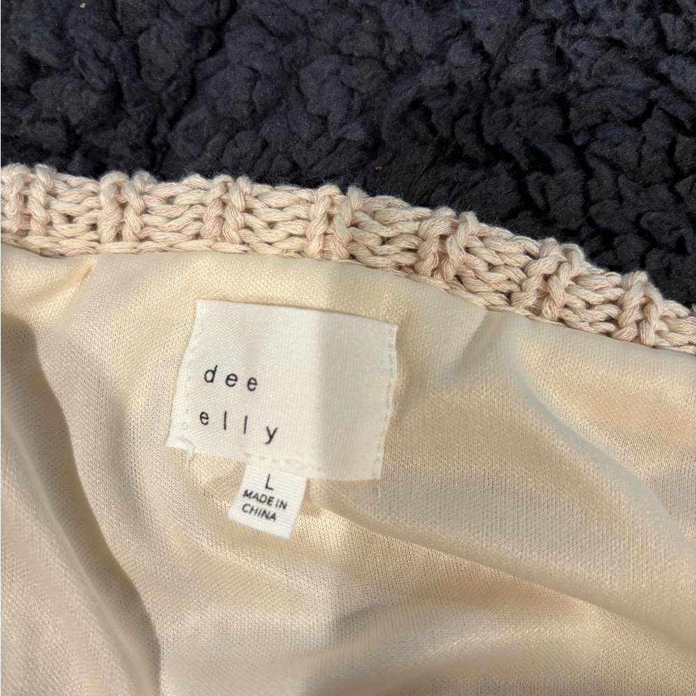 Dee Elly Cream crochet maxi dress with lining